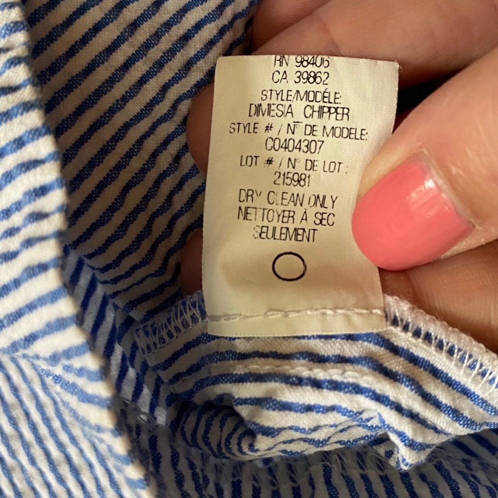 Theory BLUE ‘Dimesia Chipper’ Seersucker Dress - size 4 - Picture 9 of 11